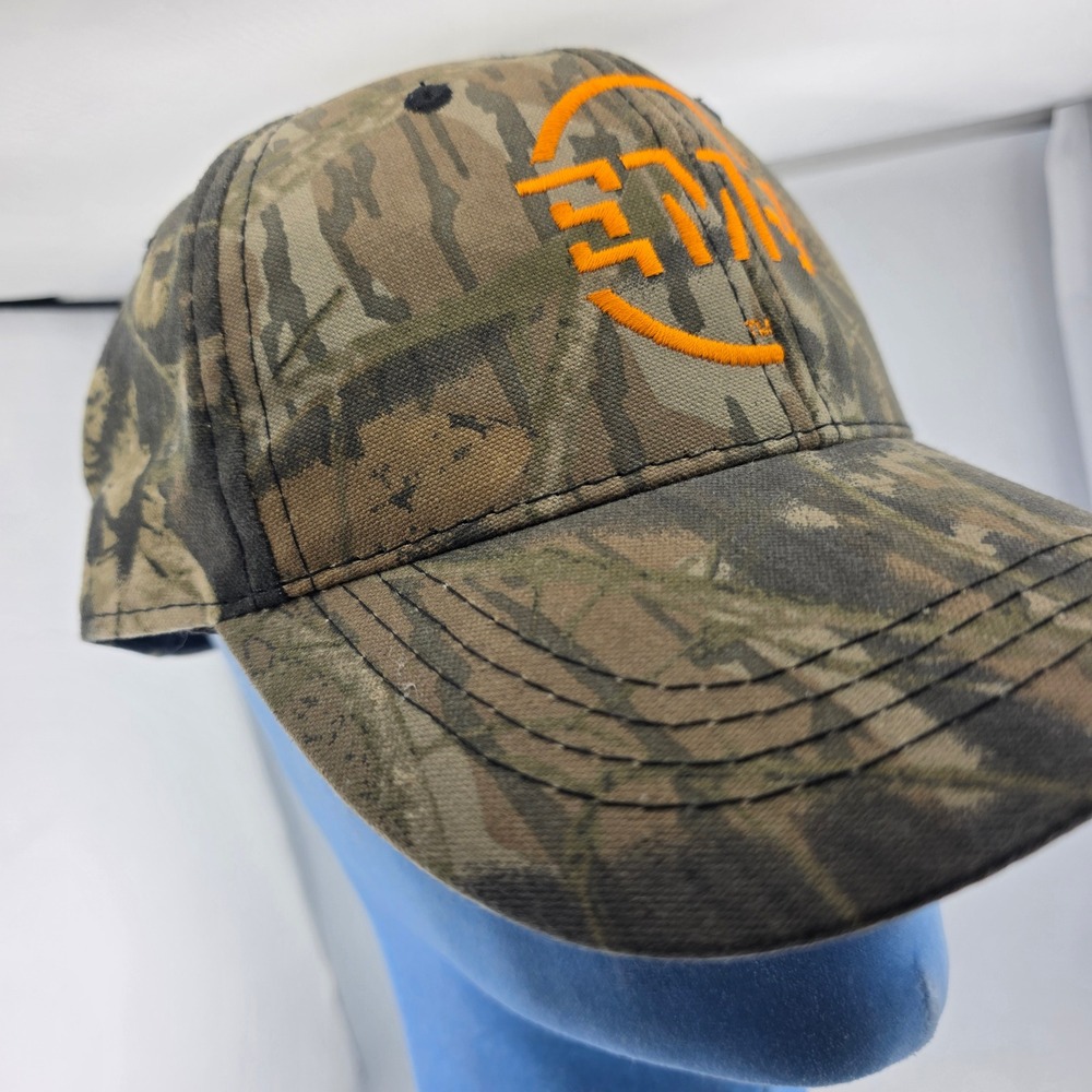 Hit Wear Mossy Oak Camo Hat Orange EMJ Logo New with Tags OSFM‎ Vintage - Picture 5 of 10